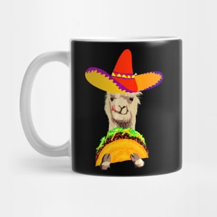 Llama Eating Taco Cool Mexican Alpaca Mug